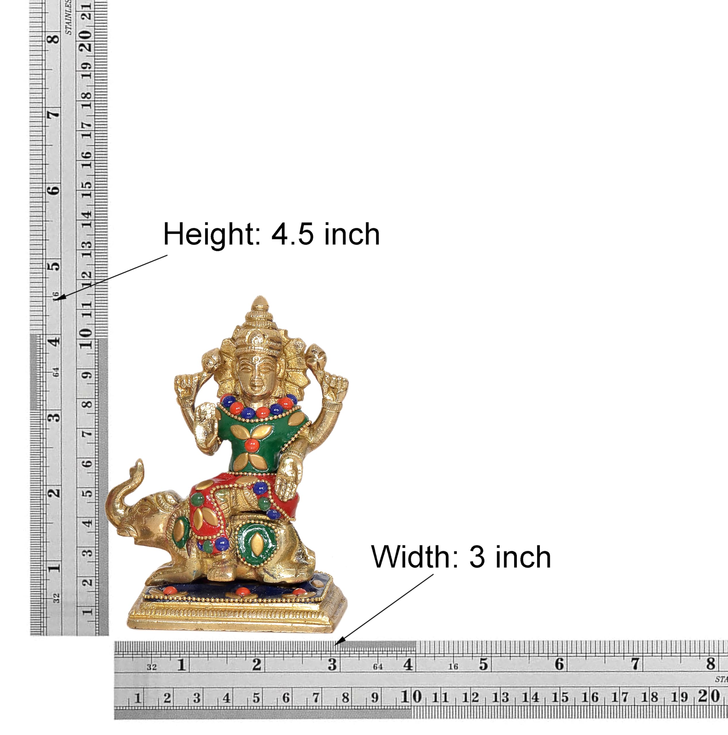 Dattatreya Brass Laxmi Ganesh Statue - Handcrafted Goddess Lakshmi And Lord Ganesha Idol For Home Decor And Pooja - Hindu Deitie